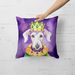 Bedlington Terrier King Of Mardi Gras Throw Pillow Machine Washable, Indoor Outdoor Decorative Pillow For Couch, Bed Or Patio, 18Hx18W_maomaolike.com