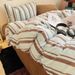 Wholesale INS Style Mixed Retro Striped Milk Velvet Autumn Winter Coral Fleece Warm Flannel Four-Piece Set_maomaolike.com