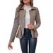 women's lapel jacquard ruffle slim double breasted temperament office blazer for women_maomaolike.com