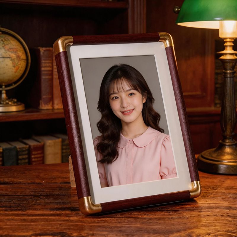High-end Imitation Copper Rounded-corner Frame, Empty For Tabletop Display, 6inch 7inch 8inch 10inch Replaceable A4_maomaolike.com