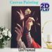 Red String & Butterfly Themed Painting Poster, Mysterious Fantasy Style Poster, Elegant Poetic Design Ideal For Bedroom And Living Room Wall Decor_maomaolike.com