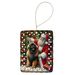 Leonberger And Santa Claus Porcelain Ornament Christmas Tree Hanging Decorations For Home Christmas Holiday, Rectangle, Gift, Multicolor_maomaolike.com