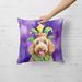 Labradoodle King Of Mardi Gras Throw Pillow Machine Washable, Indoor Outdoor Decorative Pillow For Couch, Bed Or Patio, 18Hx18W_maomaolike.com