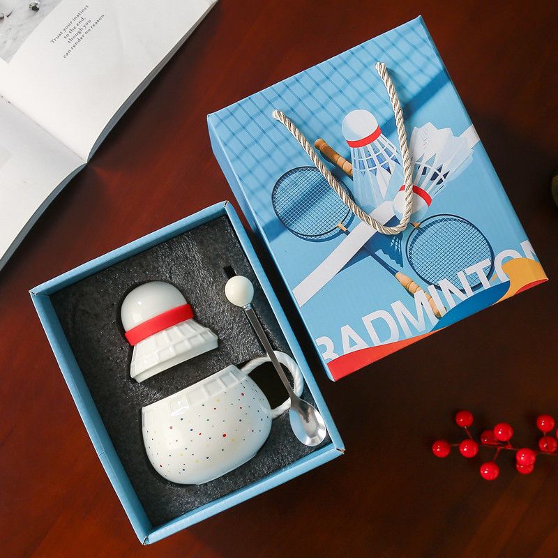 Badminton Cup Ceramic Creative High Beauty Coffee Cup Water Cup_maomaolike.com