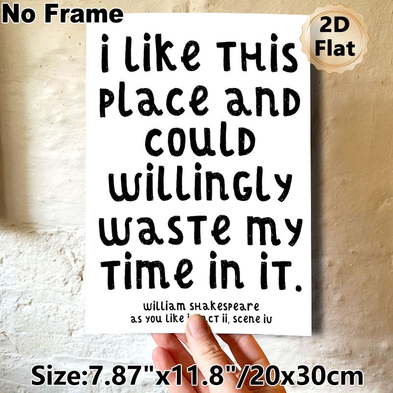 Shakespeare Quote Painting Poster, Minimalist Hand-drawn Black & White Text Poster, Thought-provoking Literary Decor, Ideal For Living Room, Study_maomaolike.com