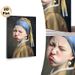 Parodied Girl With A Pearl Earring Painting Poster, Whimsical Oil-style Poster, Playful Distorted Facial Expression With Unique Artistic Twist, Ideal_maomaolike.com