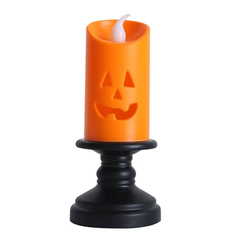 Halloween Pumpkin Lantern New Decorative Candlestick Wind Lamp LED Electronic Candle Lamp Creative Oil Lamp Ornaments Night Light_maomaolike.com