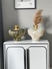 1pc High-end Design Black Gold Stripe Heart-shaped Ceramic Vase Is Suitable For Multi-scene Ornaments In The Living Room Flower Arrangement Vase_maomaolike.com