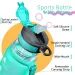 1L Sports With Straw And Time Marker Plastic Motivational Water Drinking Bottle Leakproof For Fitness Gym_maomaolike.com