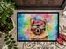 Pomeranian Hippie Dawg Doormat Front Door Mat Indoor Outdoor Rugs For Entryway, Non Slip Washable Low Pile, 24H X 36W_maomaolike.com