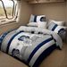 4 Piece Soft All-Season Washed Microfiber And Viscose Comforter Set , With Comforter, Sheet, Pillowcases & Shams, Print, Flowerd, Moisture-Wicking, Silky Soft Texture, Cooling, Breathable, Easy Care_maomaolike.com