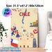 Chile Themed Painting Poster, Vibrant Cartoon Style Chilean Cultural Elements Poster, Showcases Folk Dancers, Iconic Landmarks & National Symbols_maomaolike.com