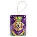 Golden Retriever King Of Mardi Gras Porcelain Ornament Christmas Tree Hanging Decorations For Home Christmas Holiday, Rectangle, Gift, Multicolor_maomaolike.com