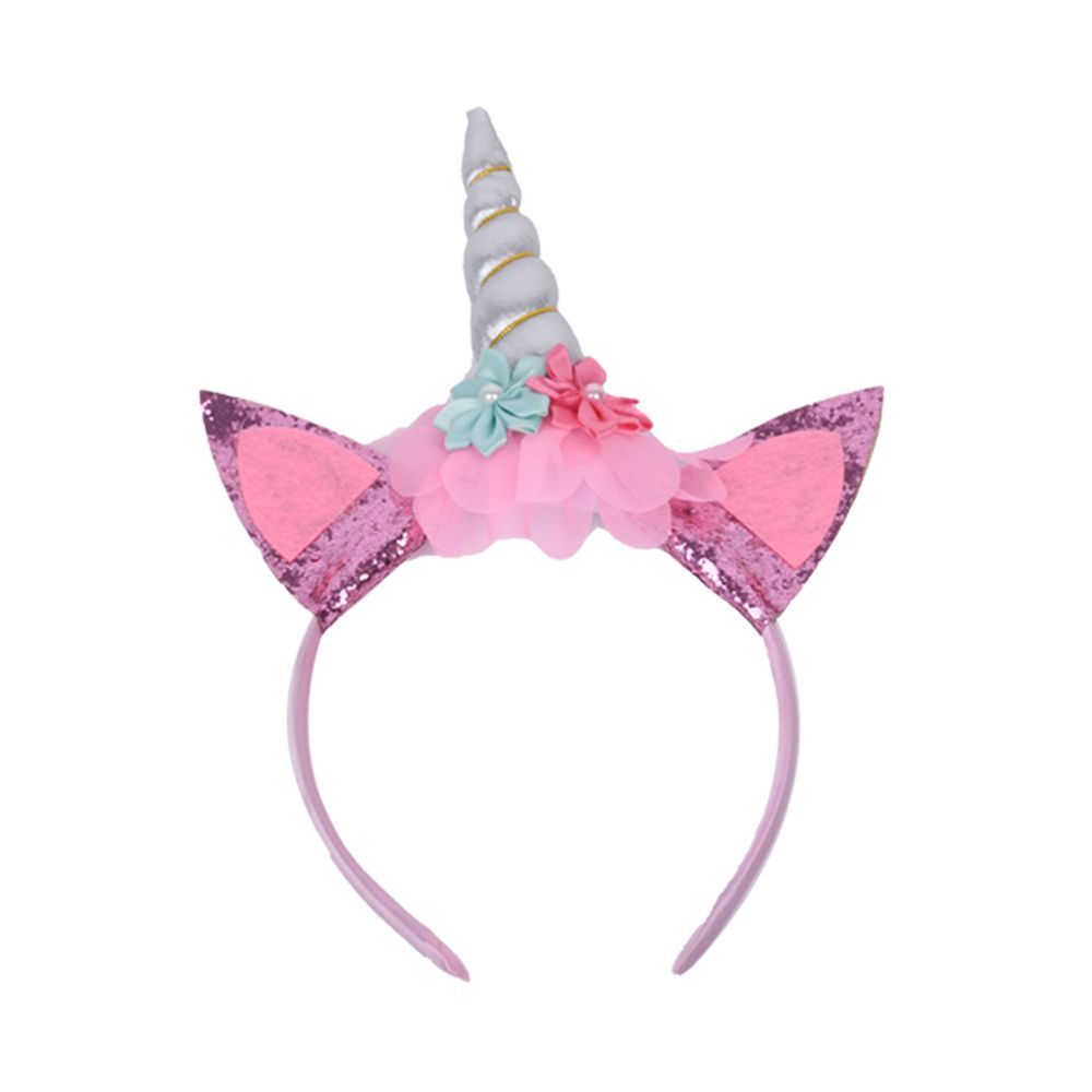 Unicorn Horn Headband Glitter Cute Unicorn Hairband Birthday Party Halloween Cosplay Clothing Hair Decoration 27cm* 12pcs_maomaolike.com