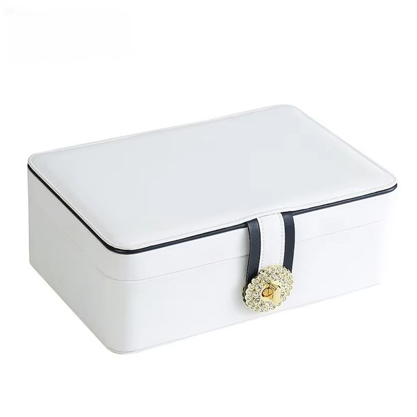 Double Layer Jewelry Box Organizer Large Capacity PU Leather Storage Ring Box Earrings Studs Jewelry Display Jewelry Packaging_maomaolike.com