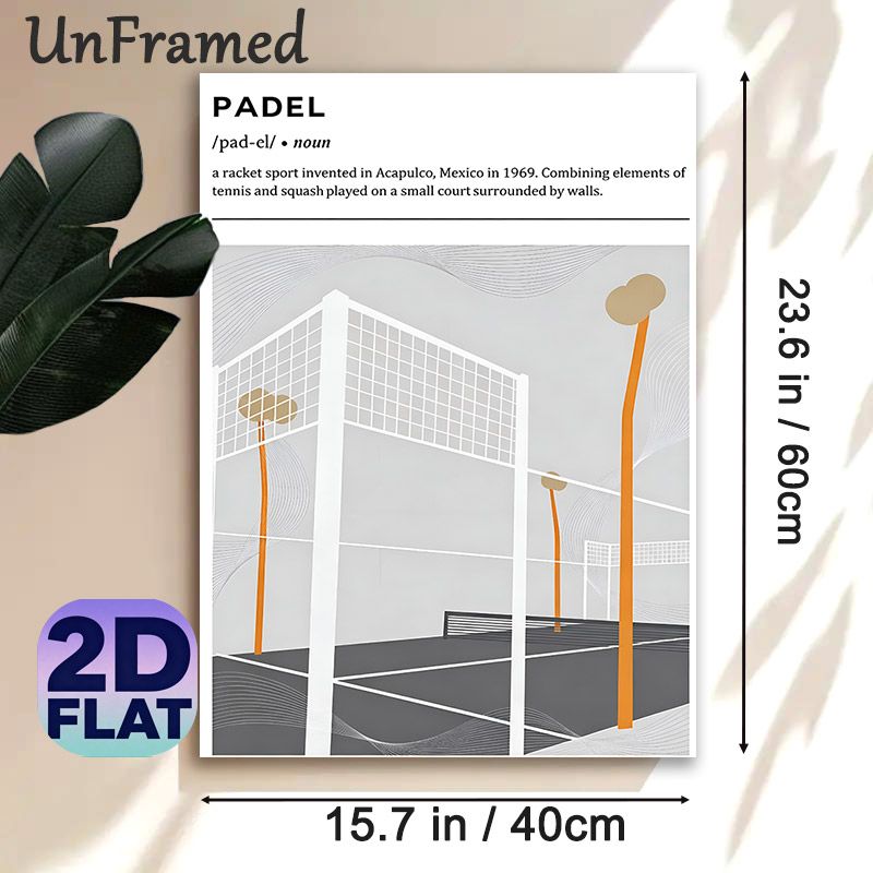 Padel Themed Painting Poster, Minimalist Abstract Padel Court Scene Poster, Sleek Sports-inspired Decor Suitable For Game Rooms, Sports Clubs And_maomaolike.com