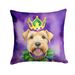 Wheaten Terrier King Of Mardi Gras Throw Pillow Machine Washable, Indoor Outdoor Decorative Pillow For Couch, Bed Or Patio, 18Hx18W_maomaolike.com