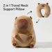 Portable Kawaii Capybara U-shaped 2 In 1 Travel Neck Support Cute Plush Throw Pillow Office Chair Cushions_maomaolike.com