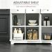 Modern Sideboard With Rubberwood Top, Buffet Cabinet With Storage Cabinets_maomaolike.com