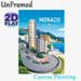 Monaco Grand Prix Painting Poster, Vibrant Flat-illustrated Coastal City & Formula Race Track Scene Poster, Stylish Wall Decor Ideal For Living Rooms_maomaolike.com