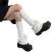 Leg hosiery y2k grey strap socks for women spring Fall mid-tube jk calf socks trumpet knit hosiery_maomaolike.com
