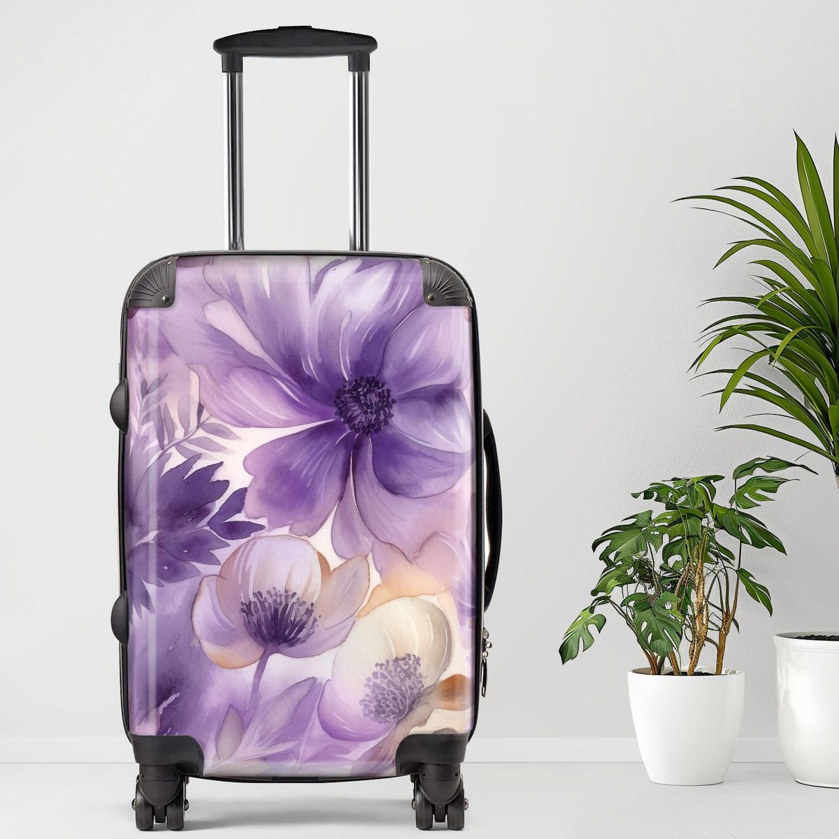 Flower10 Luggage, 20/24/28 Inch Luggage, Carry-On, Custom Luggage, Luggage Set, Suitcase, Travel, Vacation, Cabin Suitcase, Custom Suitcase, Personalized Luggage_maomaolike.com