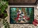 Keeshond And Santa Claus Doormat Front Door Mat Indoor Outdoor Rugs For Entryway, Non Slip Washable Low Pile, 24H X 36W_maomaolike.com