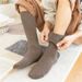 Autumn and winter velvet padded wool calf socks men's stockings warm high tube for the elderly women's long socks_maomaolike.com