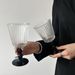 Clearance Vintage French Style High-Value Vertical Stripe Tall Red Beverage Ice Cream Wine Glass_maomaolike.com