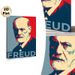 Sigmund Freud Portrait Painting Poster, Vibrant Pop Art Style Poster, Bold Color-blocked Portrait Design, Elegant Artistic Decor Ideal For Home_maomaolike.com