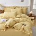 Wholesale INS Korean Plaid Pure Four-Piece Full Princess Style Ruched Ruffle Edge Washed Cotton 4-Piece Set_maomaolike.com