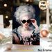 Vintage Stylish Lady Painting Poster, Edgy Retro Oil-painted Lady With Sunglasses & Bold Slogan Poster, Eye-catching Design, Ideal For Living Room_maomaolike.com