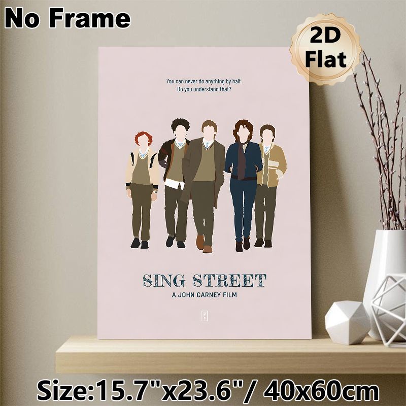 Sing Street Themed Painting Poster, Minimalist Flat Character Illustration Poster, Stylish Nostalgic Design With Inspiring Movie Quote, Ideal For_maomaolike.com