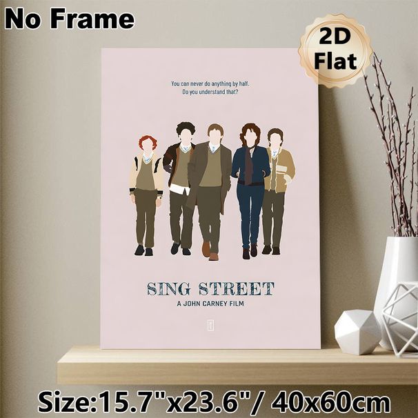 Sing Street Themed Painting Poster, Minimalist Flat Character Illustration Poster, Stylish Nostalgic Design With Inspiring Movie Quote, Ideal For_maomaolike.com