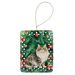 Cymric Cat By The Christmas Tree Porcelain Ornament Christmas Tree Hanging Decorations For Home Christmas Holiday, Rectangle, Gift, Multicolor_maomaolike.com