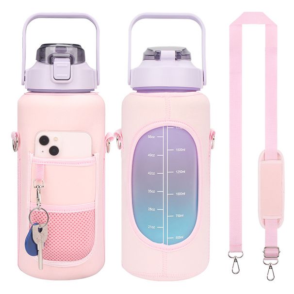 Insulated half gallon water bottle cover children's sling thermos cup bag anti-scalding bottle cover diving material water cup cover protective cover_maomaolike.com