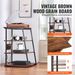 VEVOR 4-Tier AV Media Stand With Power Strips, Corner TV Stand With LED Lights, Height Adjustable Wooden Shelves For DVD Players/Cable Boxes/Games Consoles, Brown_maomaolike.com