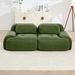 82'' Loveseat Sofa In LuxuryCorduroy Fabric Modular For Free Combo Separation Curved Armrests ,anti-slip Design High-resilience Sponge Fits Living Rooms Bedrooms Audiovisual Room,Olive Green_maomaolike.com
