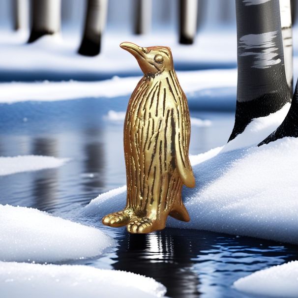 Little Penguin Brass Cute Childlike Tea Pet Decoration Copper Sculpture Handheld Craft Collectible Small Ornament_maomaolike.com