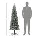 Pre-Lit Pencil Christmas Tree, Artificial Christmas Tree With Dual Color LED Lights And Branch Tips, Flocked Xmas Tree With Metal Stand For Holiday Party_maomaolike.com