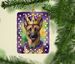 Belgian Malinois King Of Mardi Gras Porcelain Ornament Christmas Tree Hanging Decorations For Home Christmas Holiday, Rectangle, Gift, Multicolor_maomaolike.com