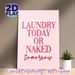 Laundry Humor Quote Painting Poster, Soft Pink Typographic Poster, Featuring Witty "Laundry Today Or Naked Tomorrow" Quote, Ideal For Laundry Room_maomaolike.com