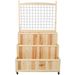 3-Tiers Raised Garden Bed With Trellis, 53" H Vertical Planter Box With Wheels & Back Storage Area, For Flowers, Vegetables, Herbs, Natural_maomaolike.com