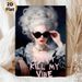 Vintage Stylish Lady Painting Poster, Edgy Retro Oil-painted Lady With Sunglasses & Bold Slogan Poster, Eye-catching Design, Ideal For Living Room_maomaolike.com