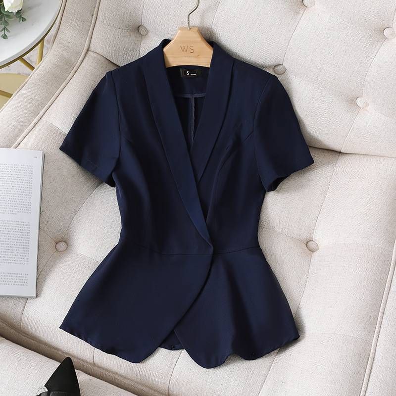 Women's Clothing Professional black suit jacket thin short sleeve temperament summer new professional suit suit lady work suit_maomaolike.com