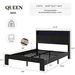 Bed Frame Queen Size, Wood Platform Bed Frame With Storage LED Light Headboard And 2 USB , Noise Free,No Box Spring Needed And Easy Assembly Tool,Large Under Bed Storage,Dark Black_maomaolike.com