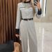 Women's Clothing fashion contrasting color small fragrance style elegant wide-leg trousers suit_maomaolike.com
