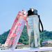 800ML New Creative Trendy Printed Space Cup With A Portable Strap, Pop-Up Lid, Plastic Design, Stylish Straw - For Teens_maomaolike.com