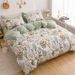 Wholesale INS Pastoral Style Four-Piece Set A Full Pure Cotton B Side Crystal Velvet Coral Fleece Autumn Winter Bedding_maomaolike.com