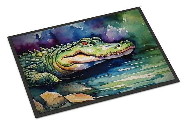 Alligator Doormat Front Door Mat Indoor Outdoor Rugs For Entryway, Non Slip Washable Low Pile, 24H X 36W_maomaolike.com